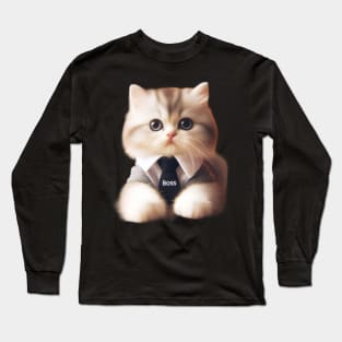 Adorable Feline Supervisor Long Sleeve T-Shirt